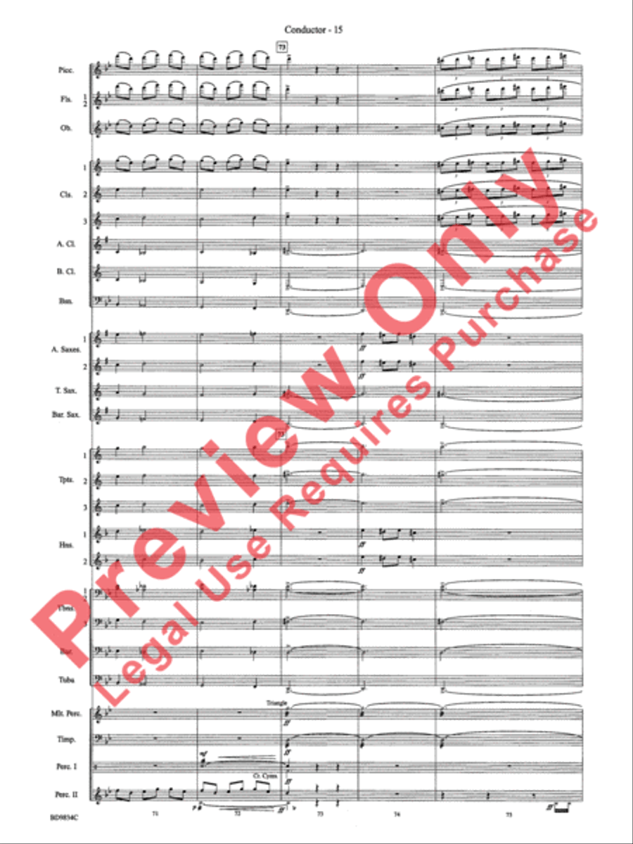 Fantasia for Christmas (based on The Ukrainian Bell Carol) Concert Band scores gallery preview page 18