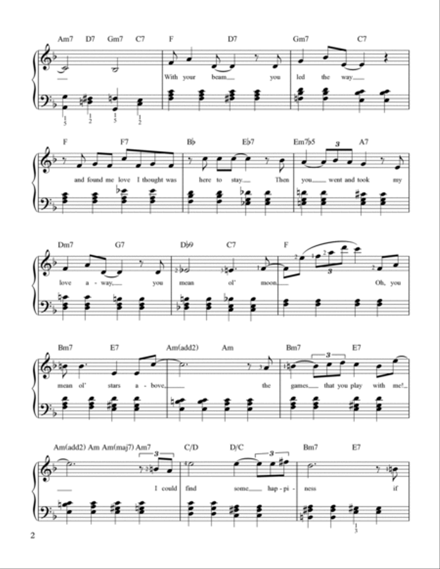 Mean Ol' Moon Easy Piano scores gallery preview page 2