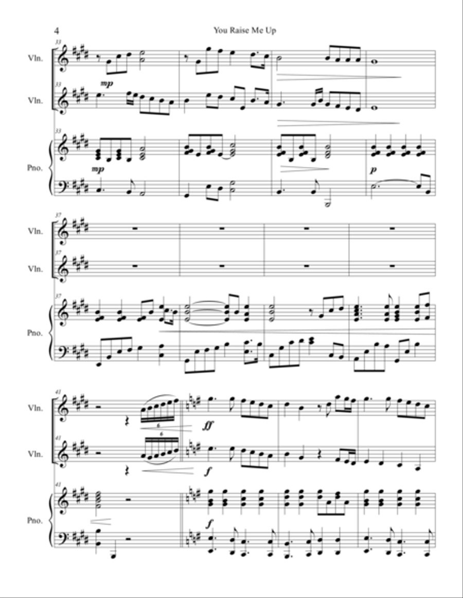 You Raise Me Up String Duet scores gallery preview page 5