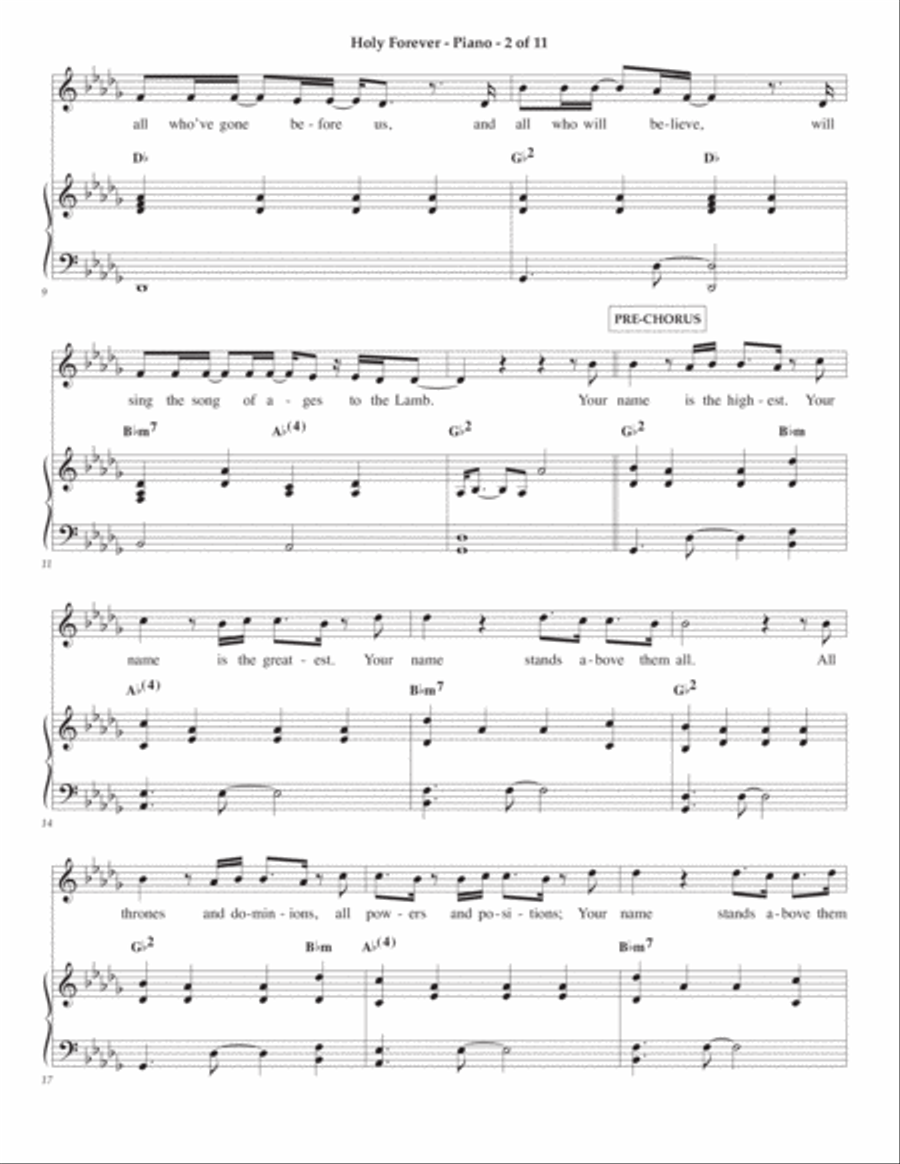 Holy Forever Piano, Vocal, Guitar scores gallery preview page 2