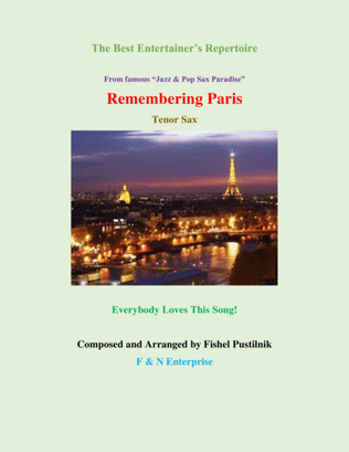 "Remembering Paris"-Background Track for Tenor Sax from CD "Sax Paradise"-Video