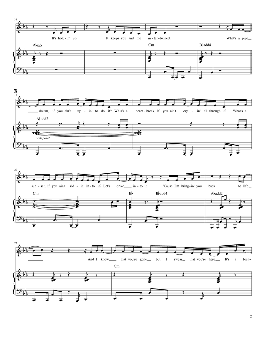 Back To Life Piano, Vocal scores gallery preview page 2
