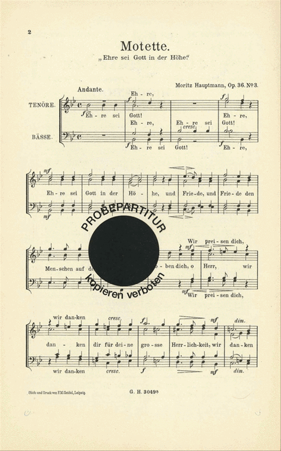 Motette Motette Men's Choir scores gallery preview page 1