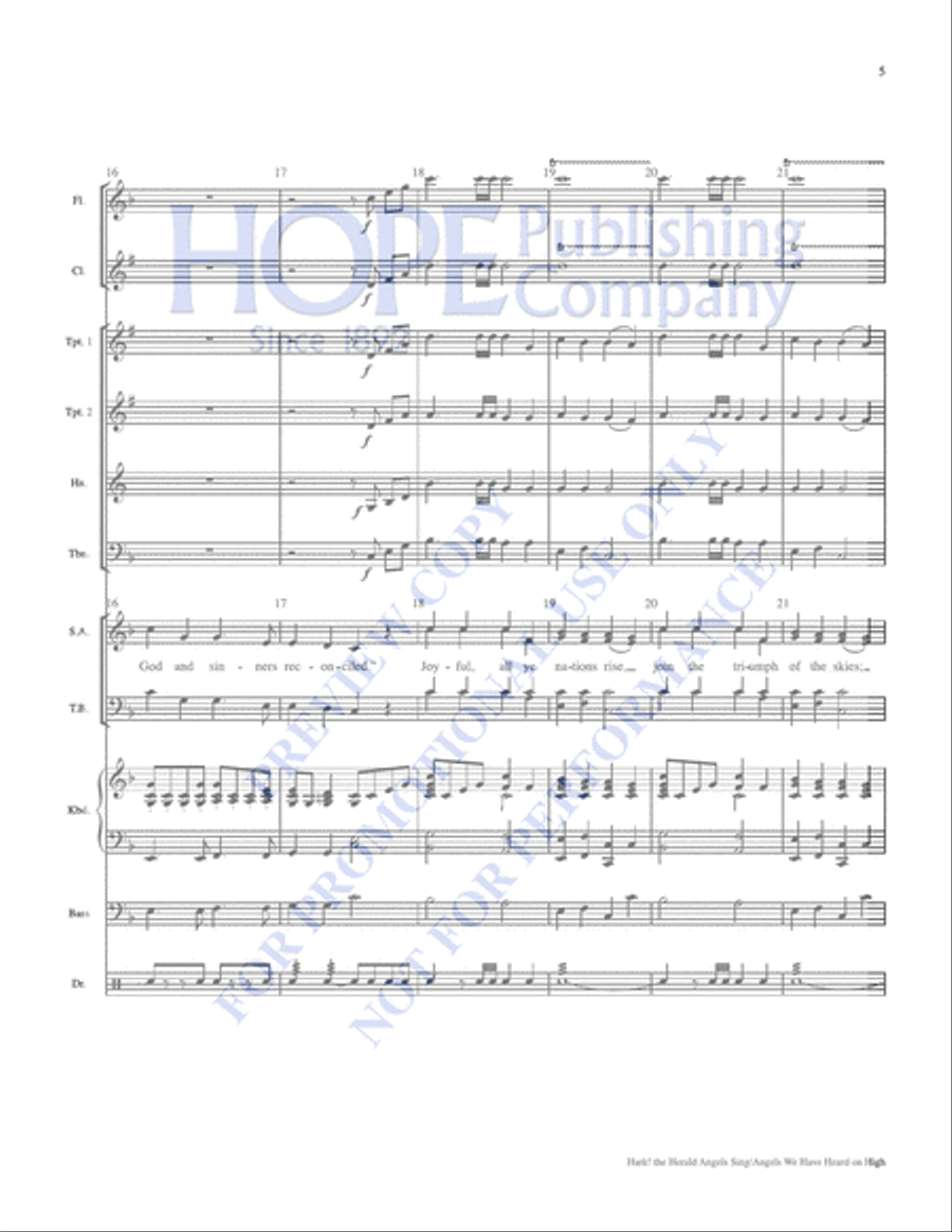Hark! the Herald Angels Sing with Angels We Have Heard on High Choir scores gallery preview page 5