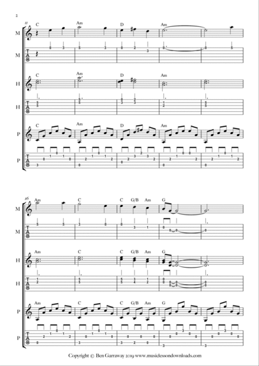 Scarborough Fair - Guitar Trio Guitar Ensemble scores gallery preview page 2