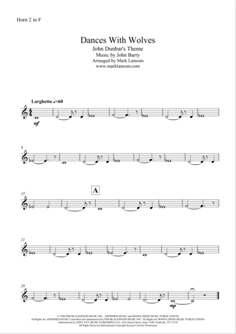 The John Dunbar Theme Chamber Orchestra scores gallery preview page 5