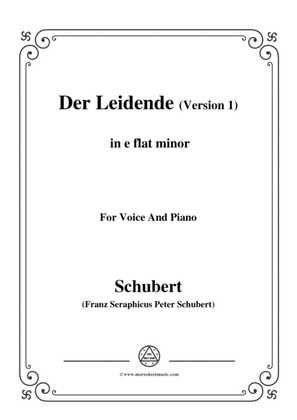 Book cover for Schubert-Der Leidende (The Sufferer,Version 1),D.432,in e flat minor,for Voice&Piano