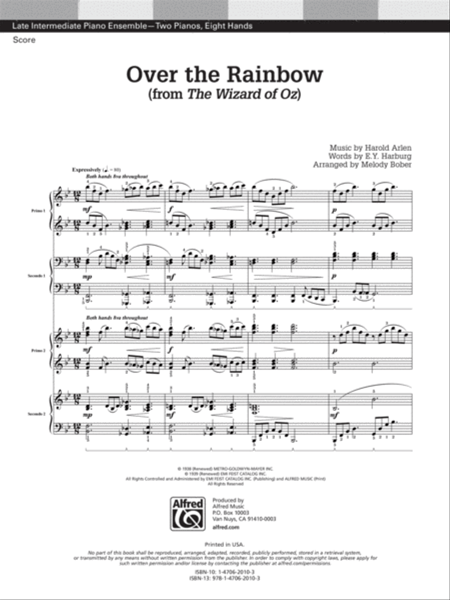 Over the Rainbow Small Ensemble scores gallery preview page 2