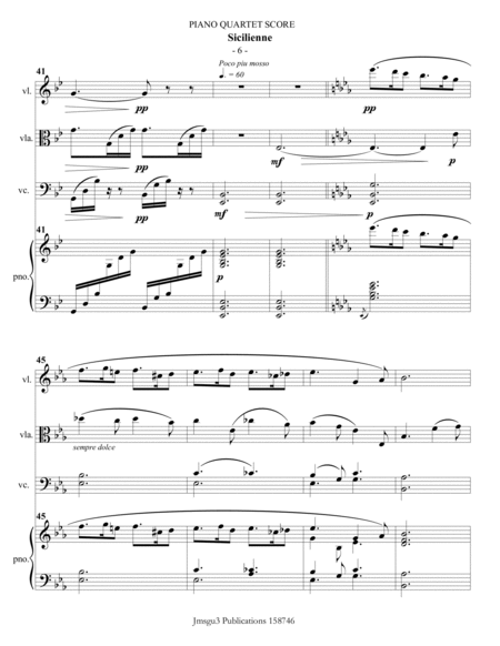 Fauré: Sicilienne for Piano Quartet image number null