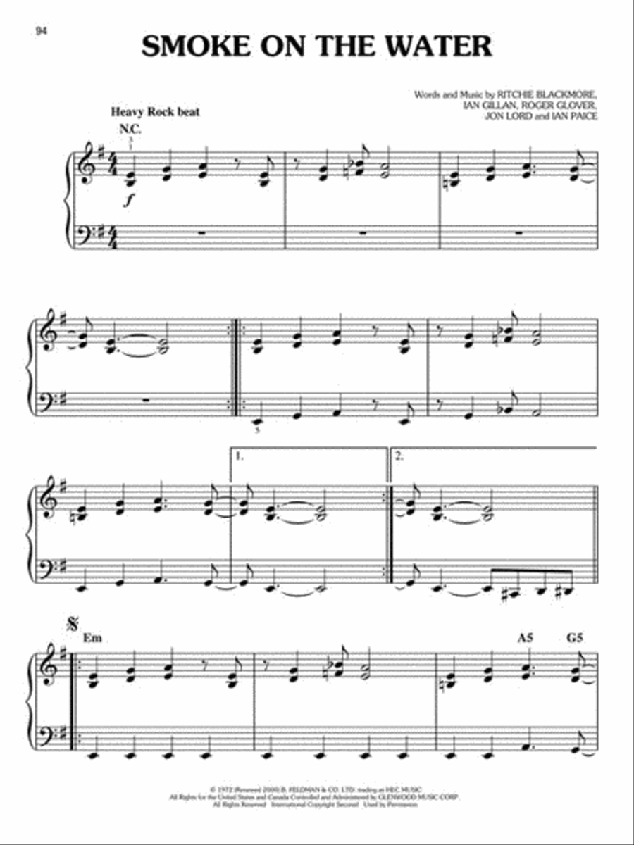 Rock Classics Easy Piano scores gallery preview page 4