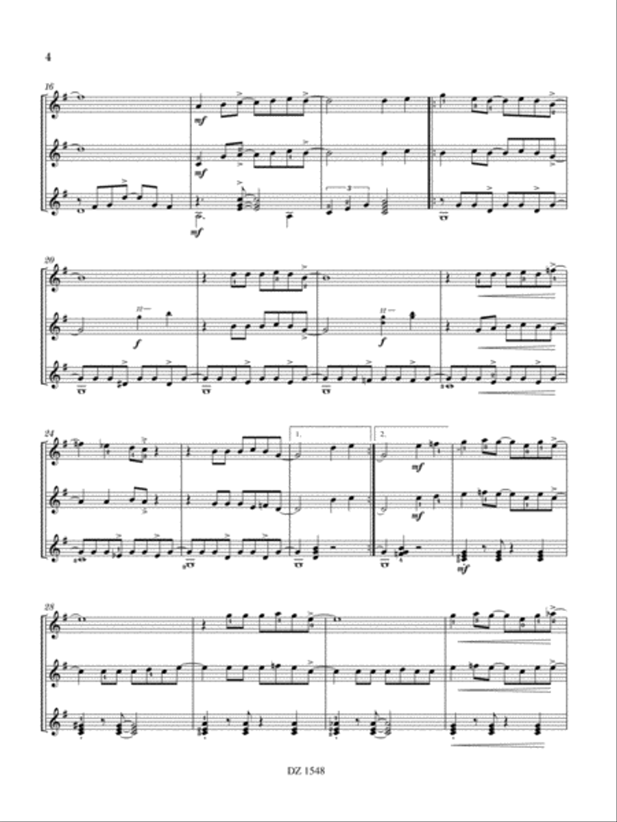 Bambou calypso, Habanera bohème Guitar Ensemble scores gallery preview page 4