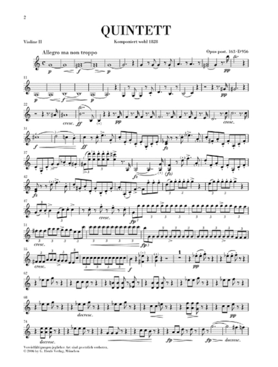 String Quintet C Major Op. Posth. 163 D 956