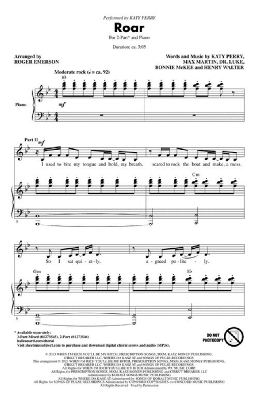 Roar 2-Part scores gallery preview page 3