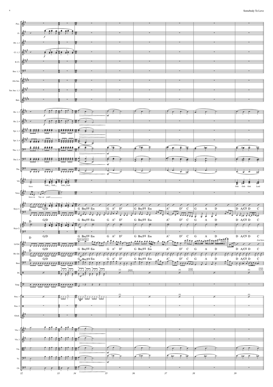 Somebody To Love Full Orchestra scores gallery preview page 6