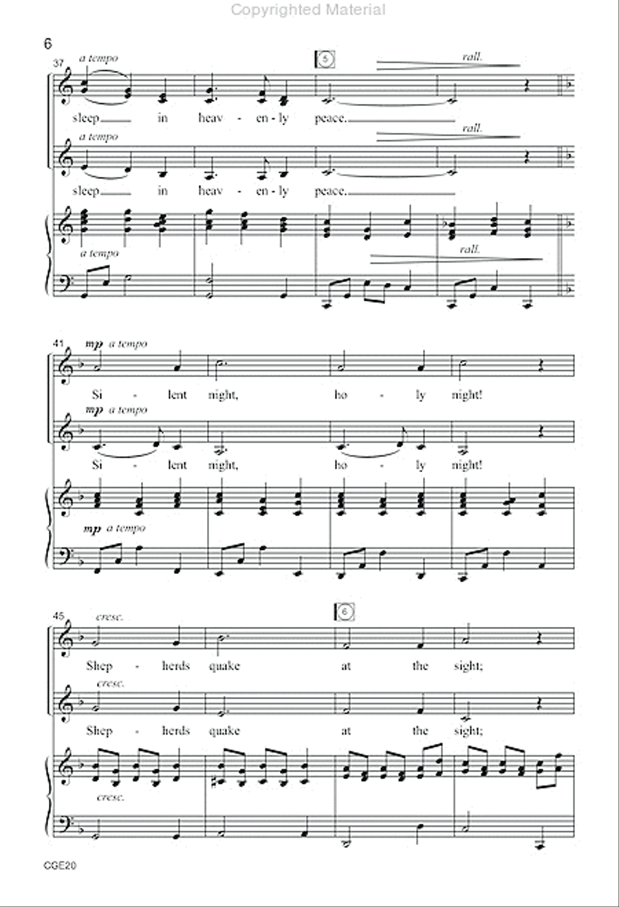 Silent Night (SSA with opt. cello) SSA scores gallery preview page 5