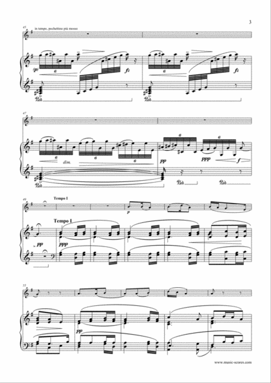 Song to the Moon - Oboe and Piano Piano scores gallery preview page 3