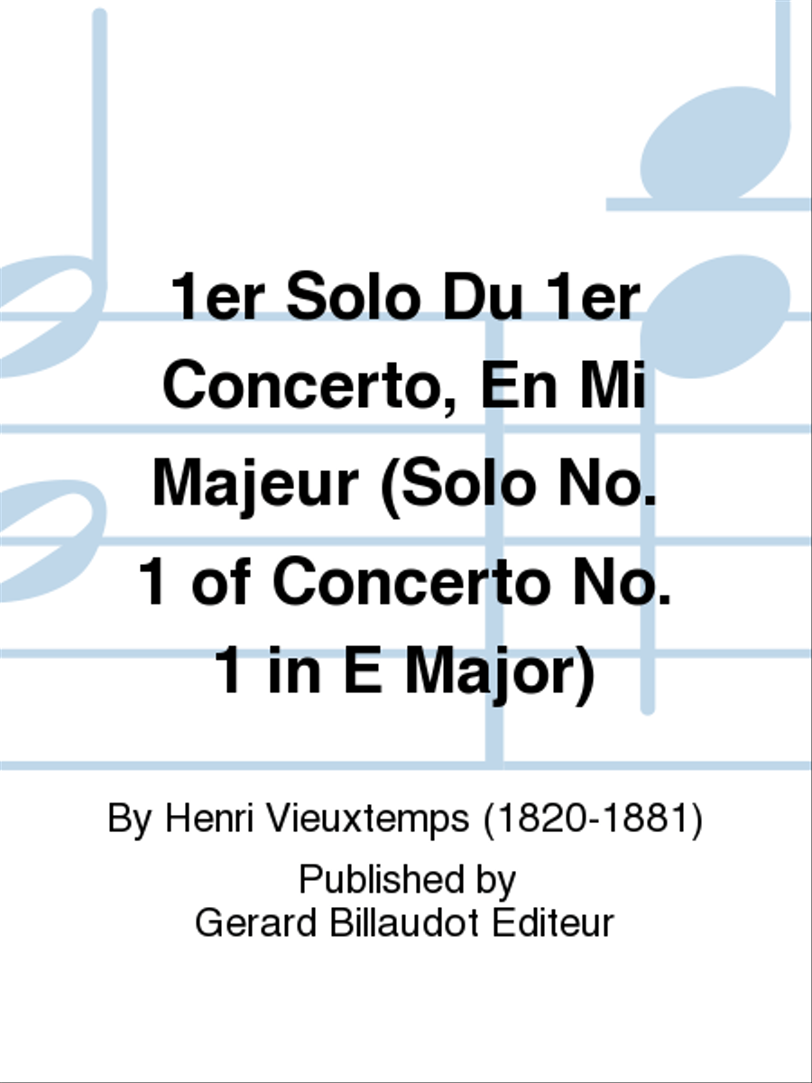 1er Solo du 1er Concerto, en Mi Majeur Chamber Music scores gallery preview page 1