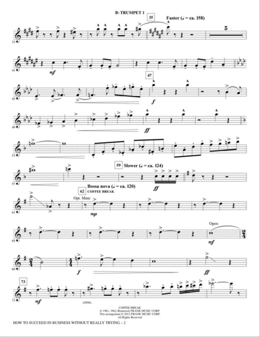 How to Succeed In Business Without Really Trying (Medley) - Bb Trumpet 1 Choir scores gallery preview page 2