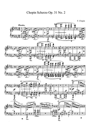 Book cover for Chopin Scherzo Op. 31 No. 2 in Bb Minor