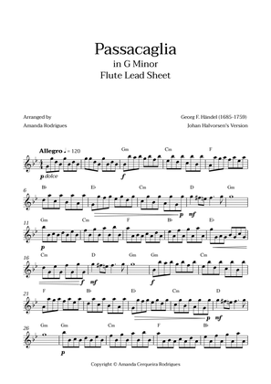 Passacaglia - Easy Flute Lead Sheet in Gm Minor (Johan Halvorsen's Version)