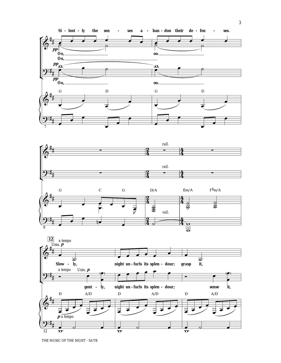 The Music Of The Night (from The Phantom Of The Opera) 4-Part scores gallery preview page 2