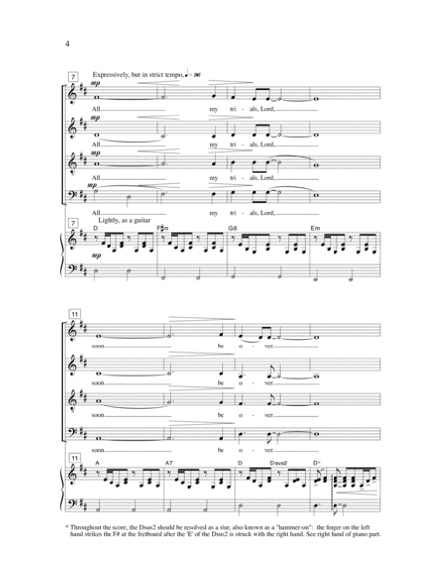 All My Trials, Lord All My Trials, Lord 4-Part scores gallery preview page 6