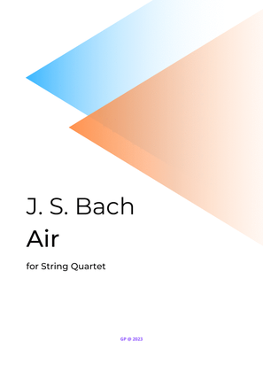 Book cover for Bach, Air on the G String - for String Quartet