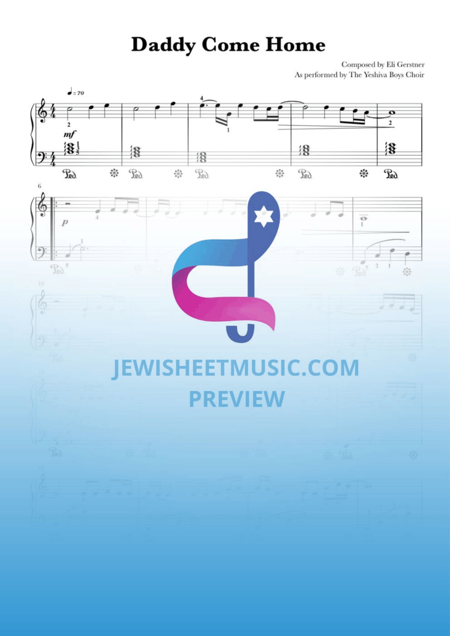 Daddy Come Home by Easy piano sheet music. Easy Piano scores gallery preview page 1