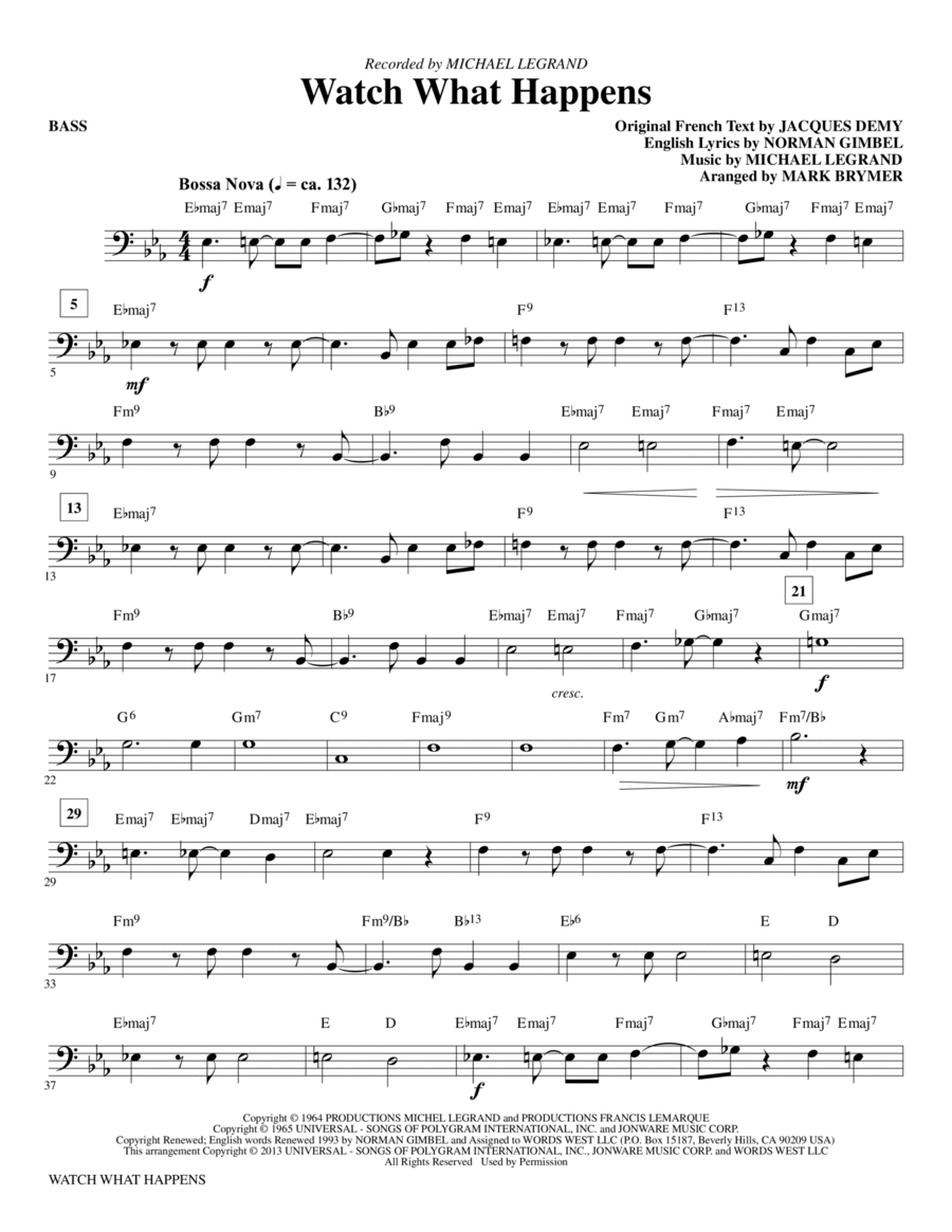 Watch What Happens - Bass Choir scores gallery preview page 1