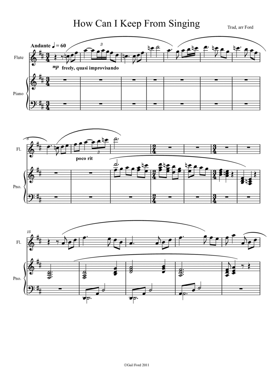 How Can I Keep From Singing Flute scores gallery preview page 1