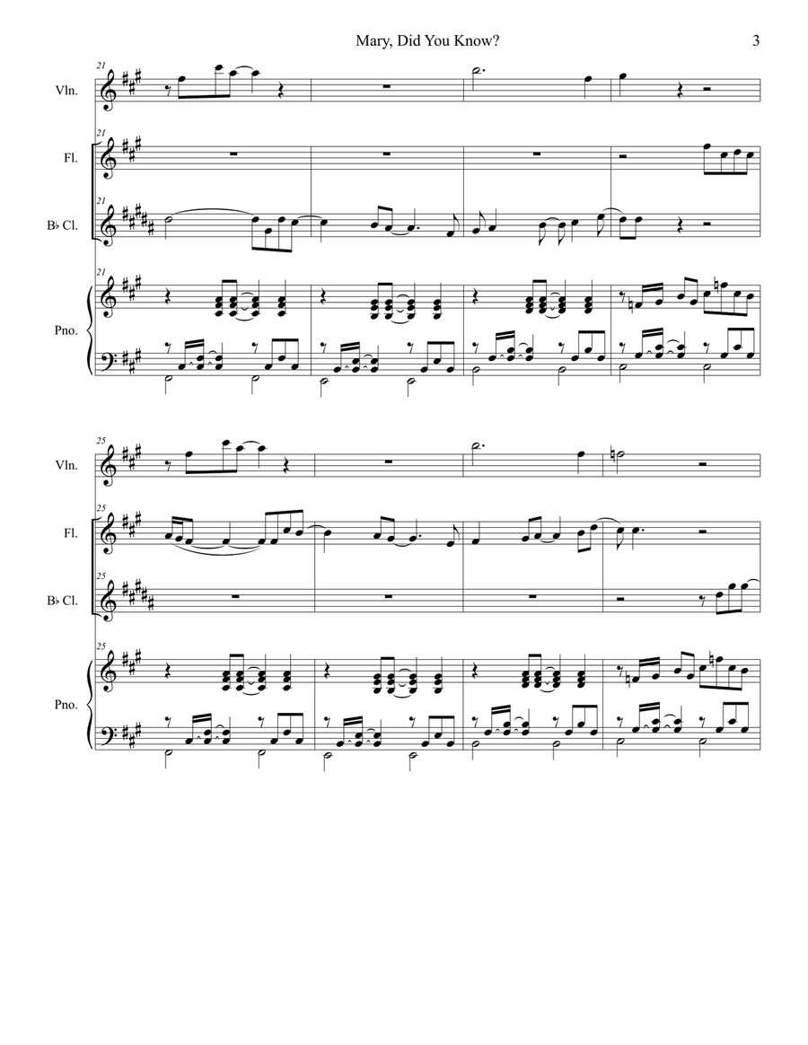 Mary, Did You Know? Mary, Did You Know? Woodwind Duet scores gallery preview page 3