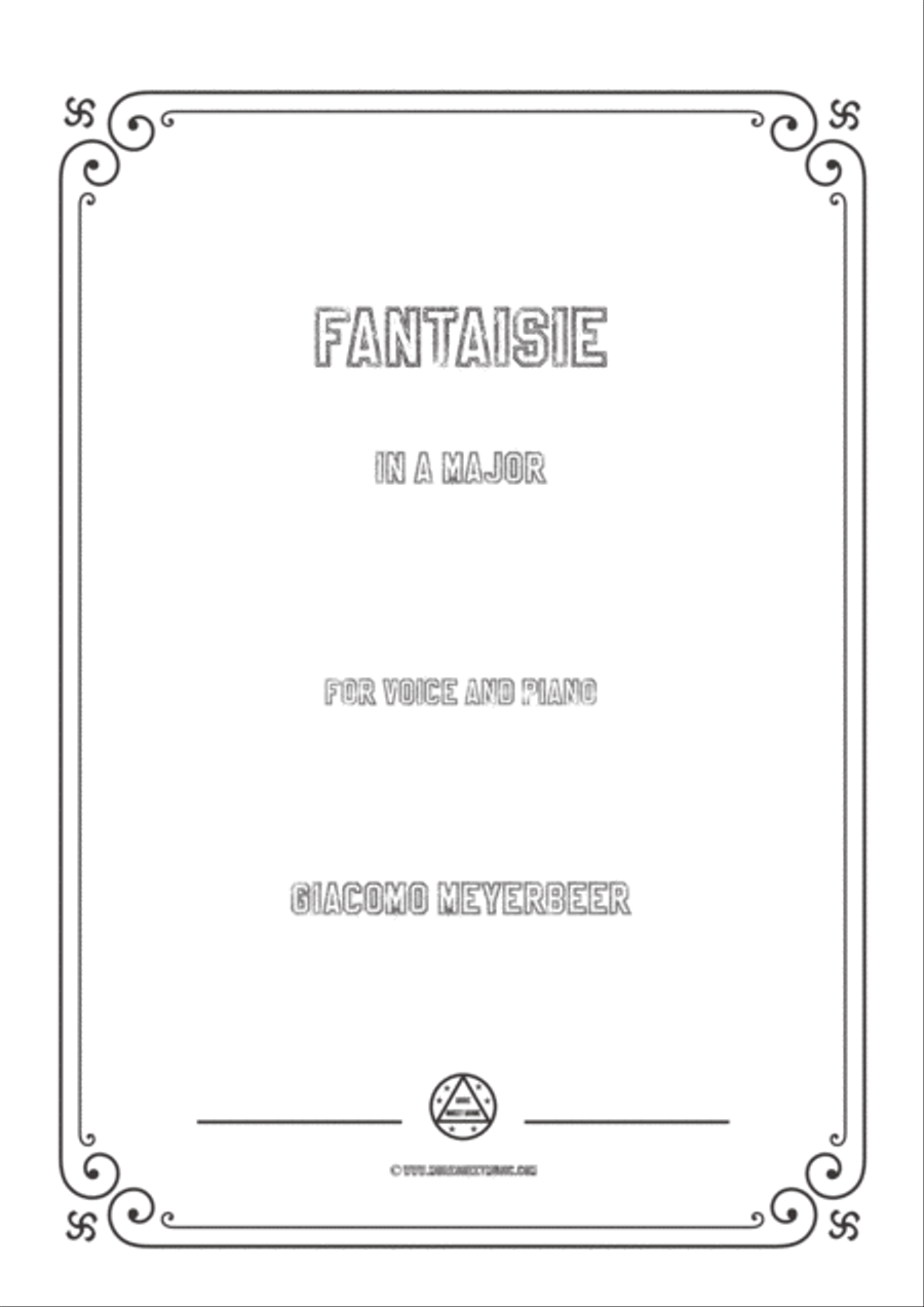 Meyerbeer-Fantaisie in A Major,for Voice and Piano Voice Solo scores gallery preview page 1