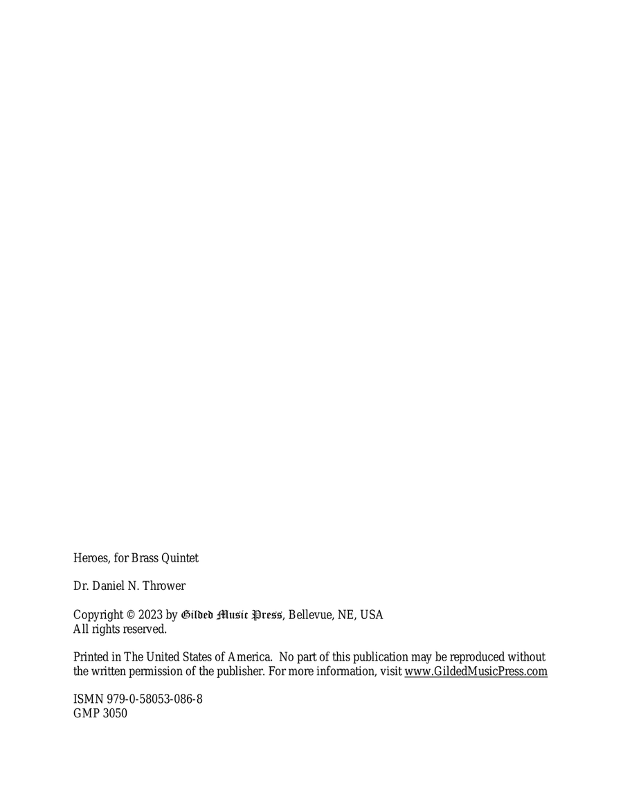 Heroes, Op. 131 Brass Quintet scores gallery preview page 2