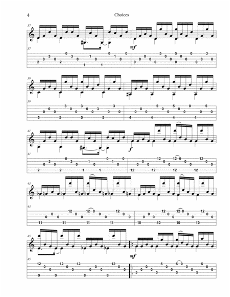 Choices Choices Guitar Solo scores gallery preview page 4