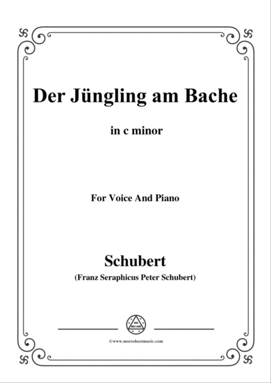 Schubert-Der Jüngling am Bache,Op.87 No.3,in c minor,for voice and piano Voice Solo scores gallery preview page 1