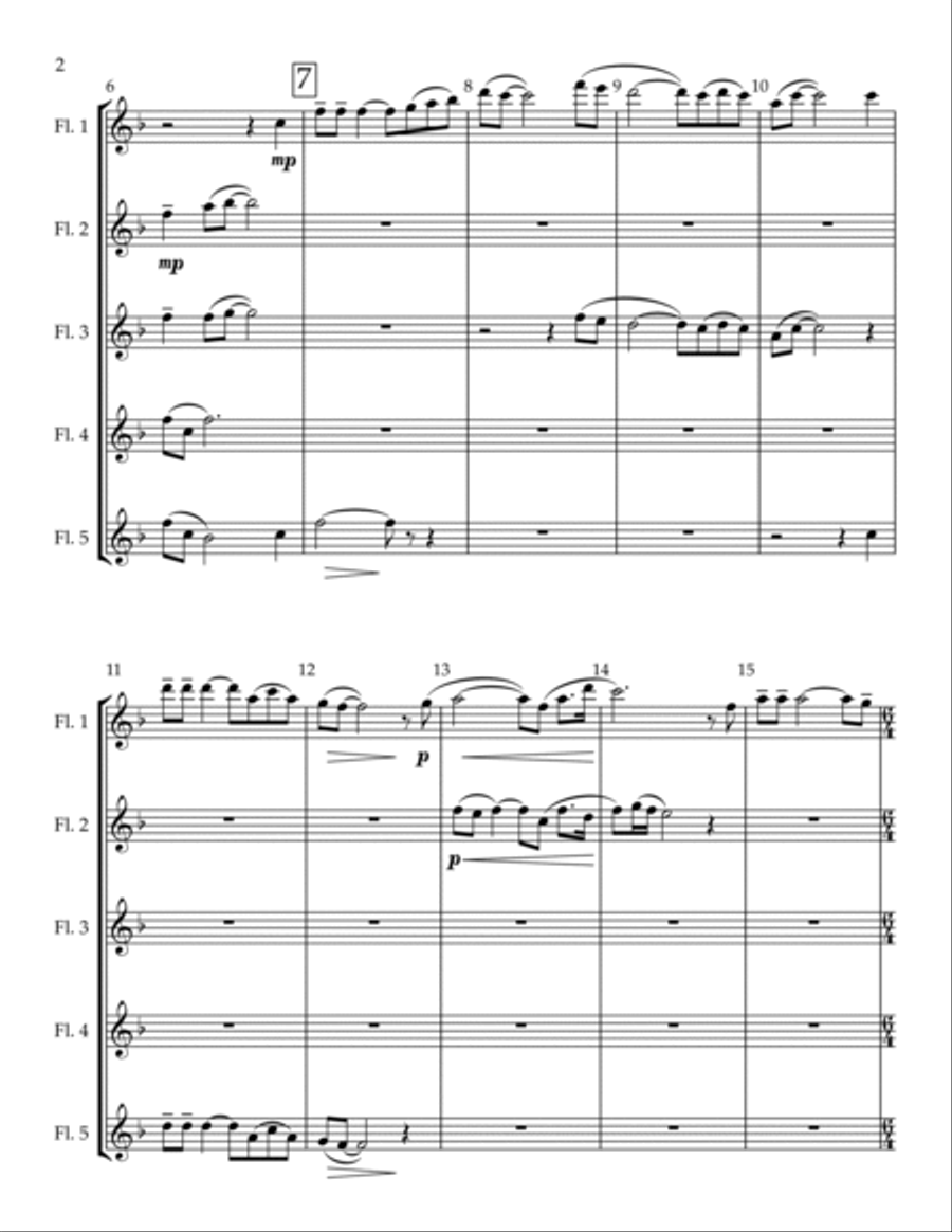 Shenandoah - for flute choir Flute Choir scores gallery preview page 2