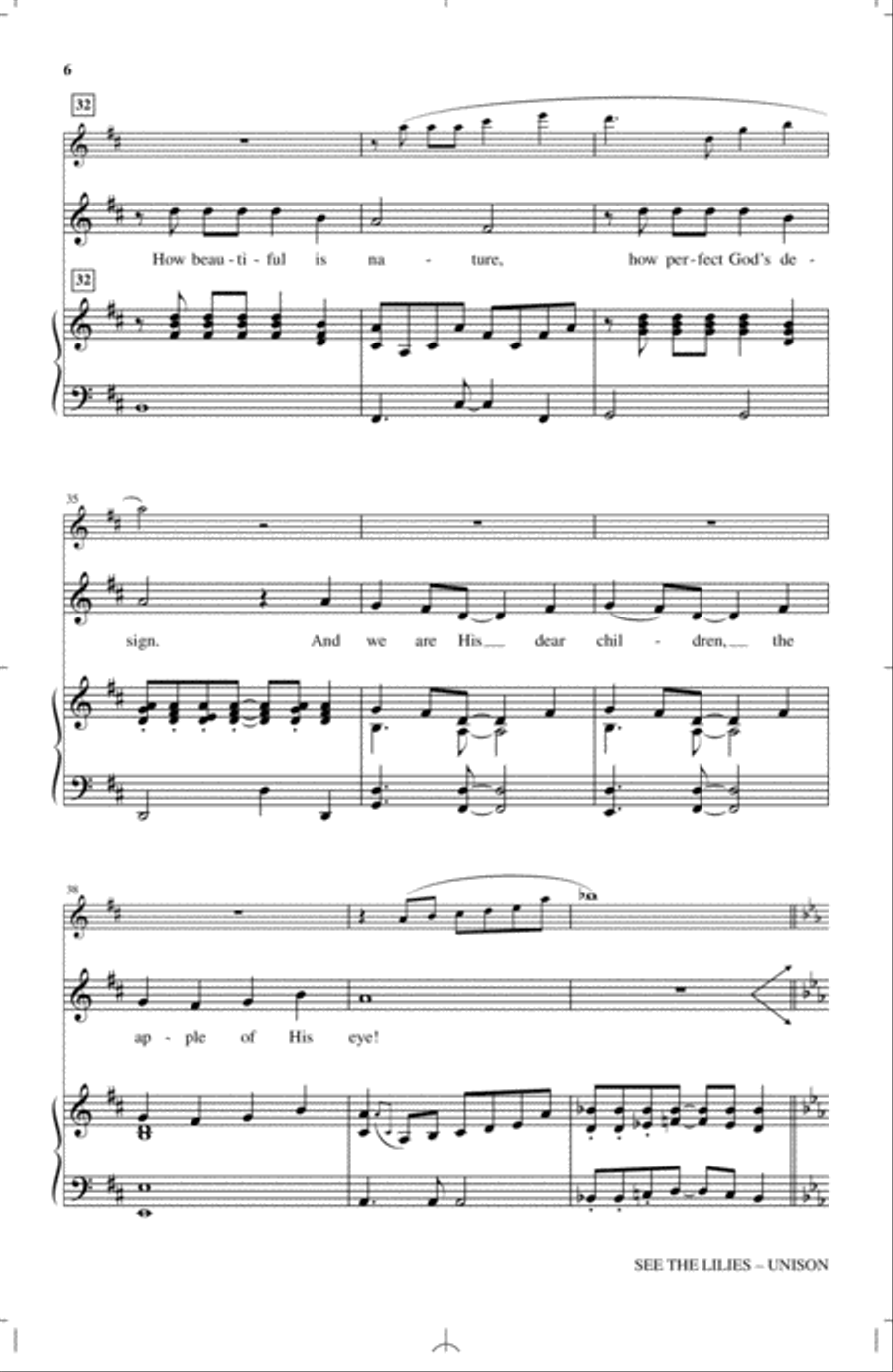 See The Lilies Unison Choir scores gallery preview page 5
