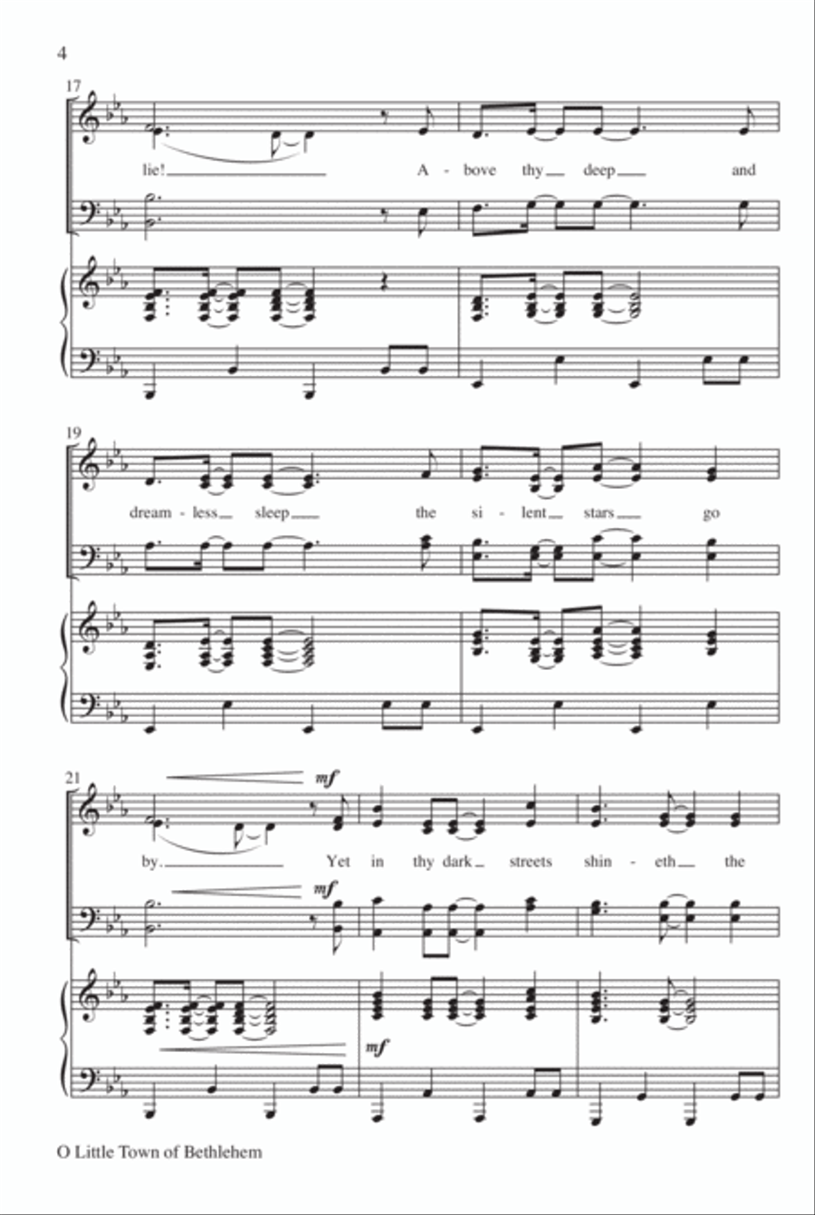 O Little Town of Bethlehem 4-Part scores gallery preview page 5