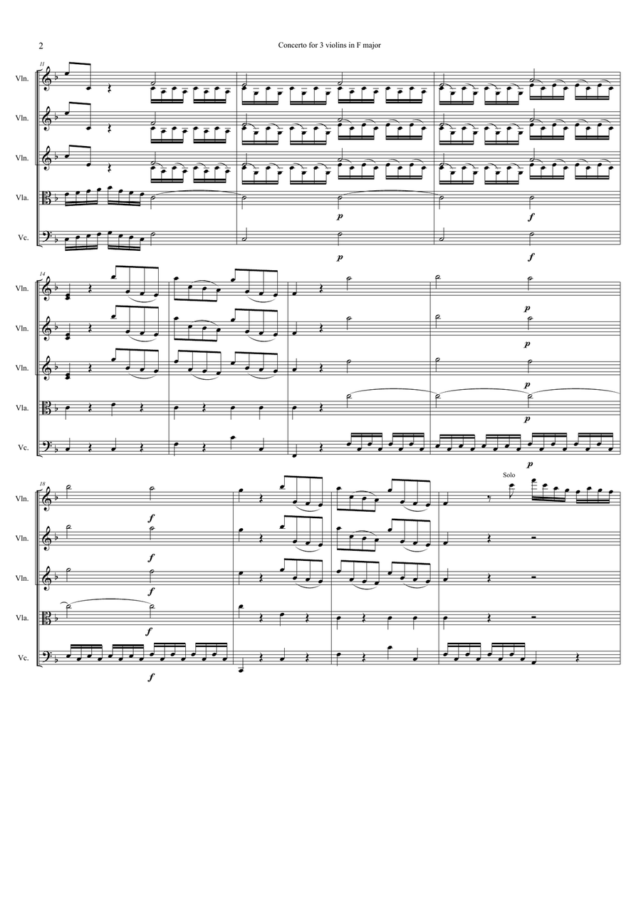 Concerto for 3 Violins in F Major, RV 551 Chamber Orchestra scores gallery preview page 4