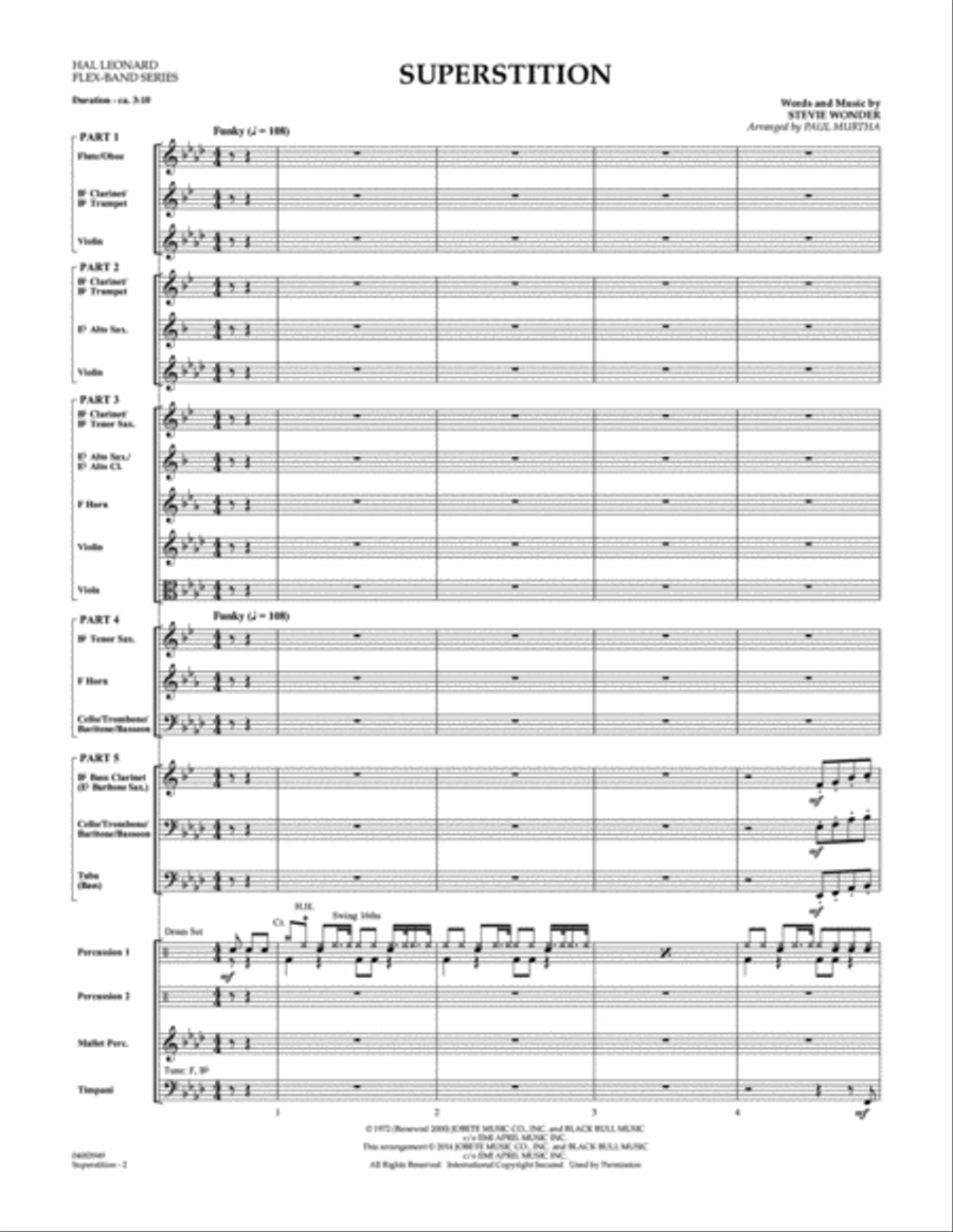 Superstition - Conductor Score (Full Score) Concert Band scores gallery preview page 2