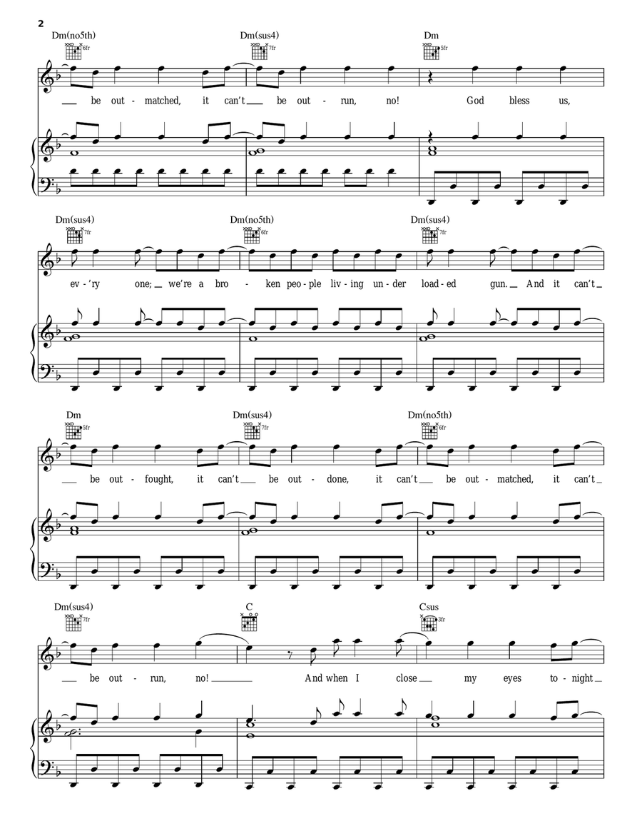 The Catalyst Piano, Vocal, Guitar scores gallery preview page 2