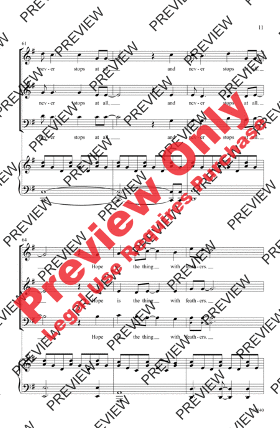 Hope Is the Thing with Feathers 3-Part scores gallery preview page 11