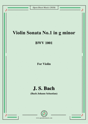 Book cover for Bach,J.S.-Violin Sonata No.1,in g minor,BWV 1001,for Violin