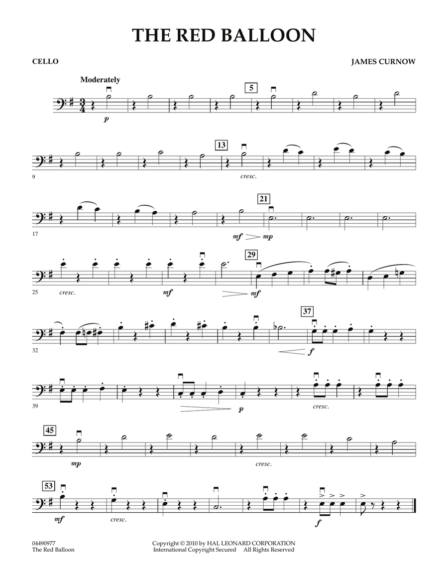 The Red Balloon - Cello Orchestra scores gallery preview page 1