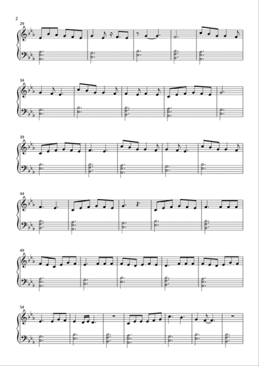 Dandelions Easy Piano scores gallery preview page 2