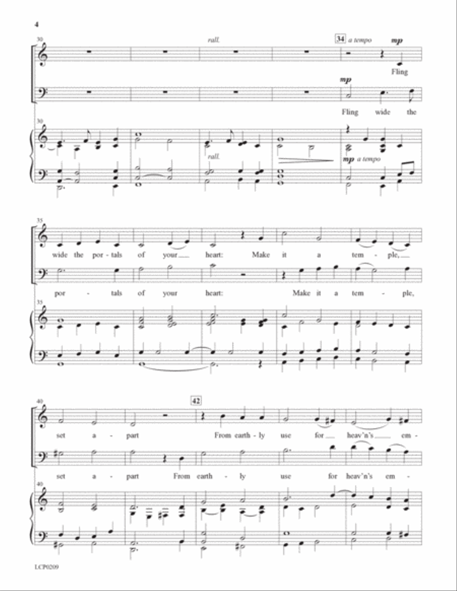 Lift Up Your Heads, Ye Mighty Gates 4-Part scores gallery preview page 4