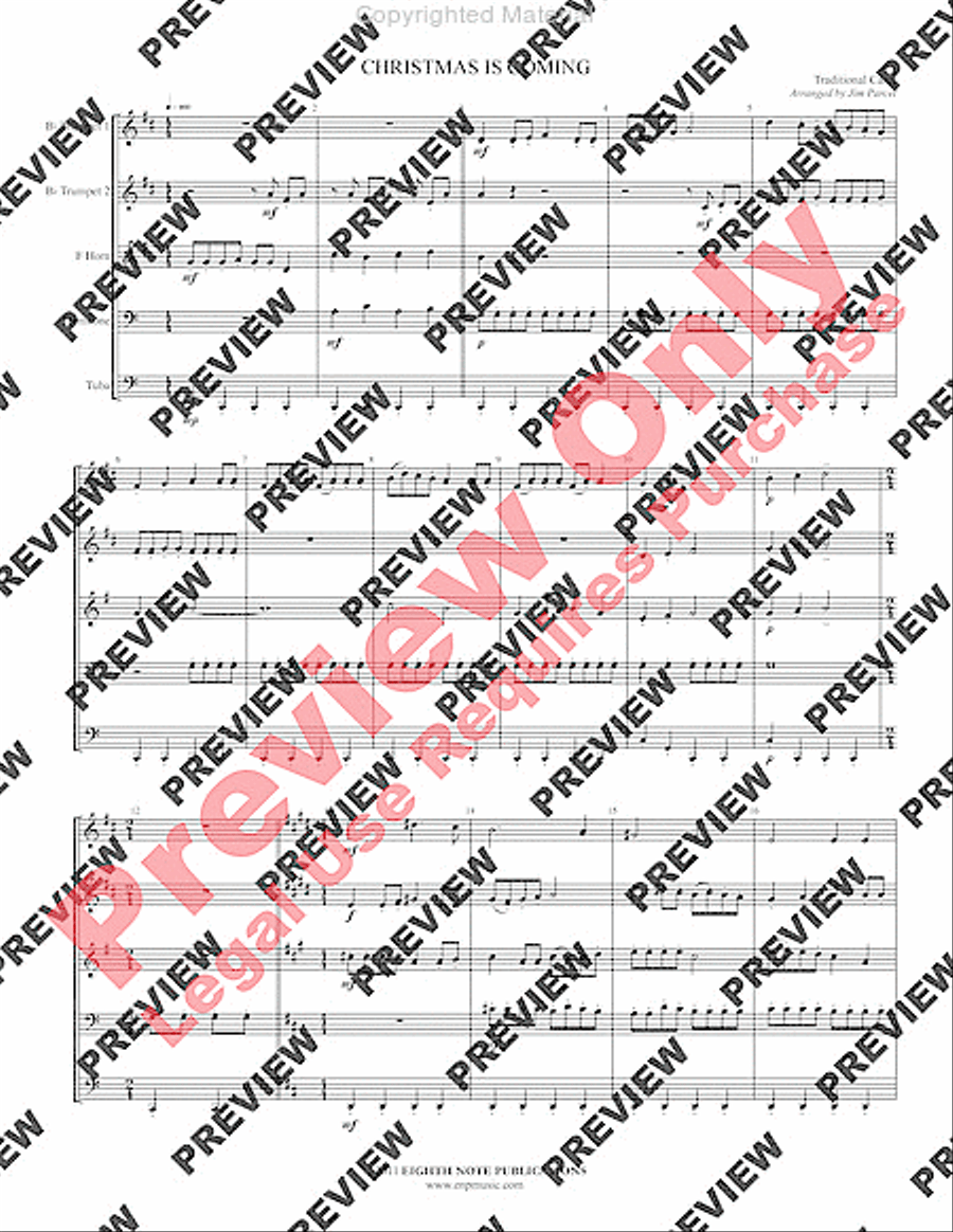 Christmas Is Coming Brass Quintet scores gallery preview page 3