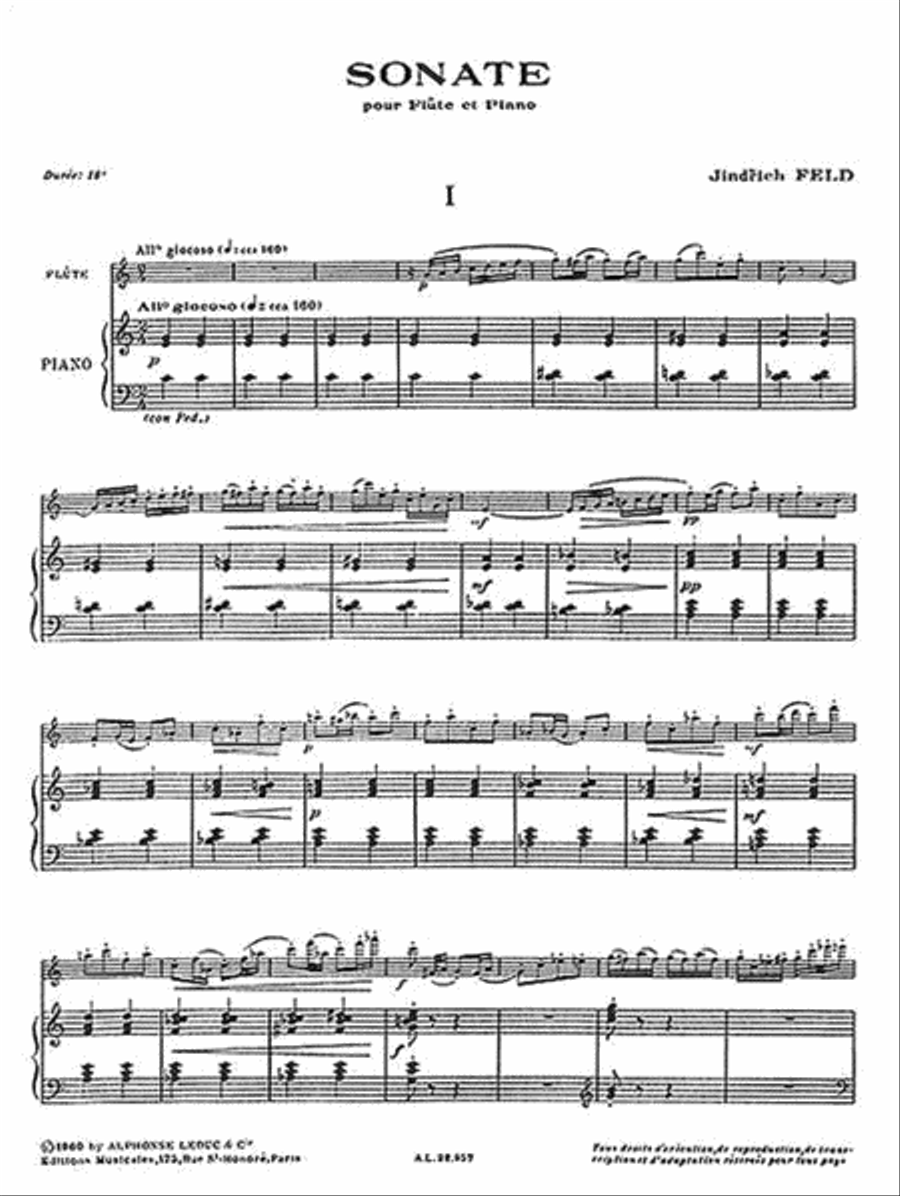 Jindrich Feld - Sonate Pour Flute Et Piano Flute Solo scores gallery preview page 3