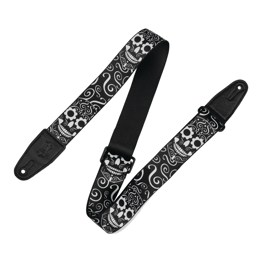 2″ Poly Calaca Series Guitar Strap with Black Leather Ends