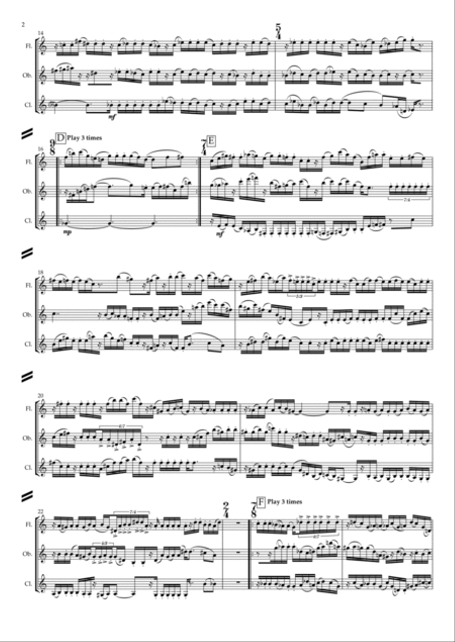 Blast - Score Only Woodwind Quintet scores gallery preview page 4